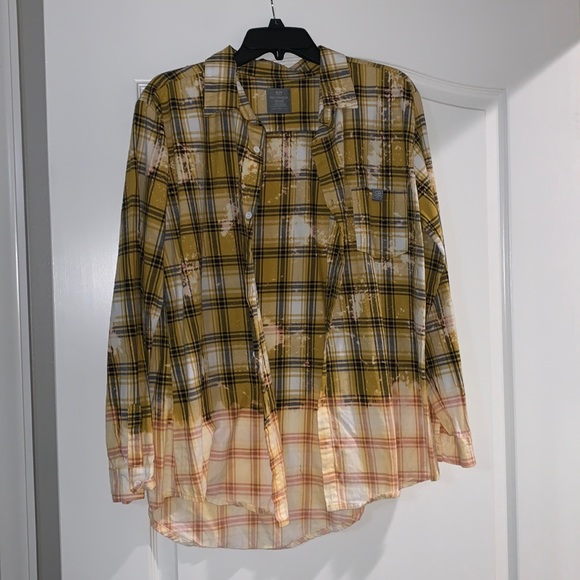 Yellow Plaid Button Down Shirt - Picture 1 of 3